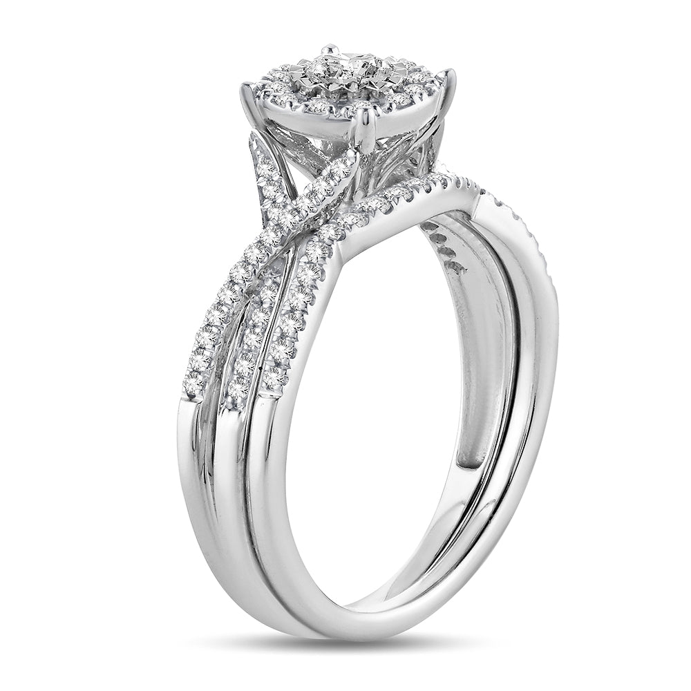 Elegant 14K White Gold 0.43ct Lab Diamond Ring