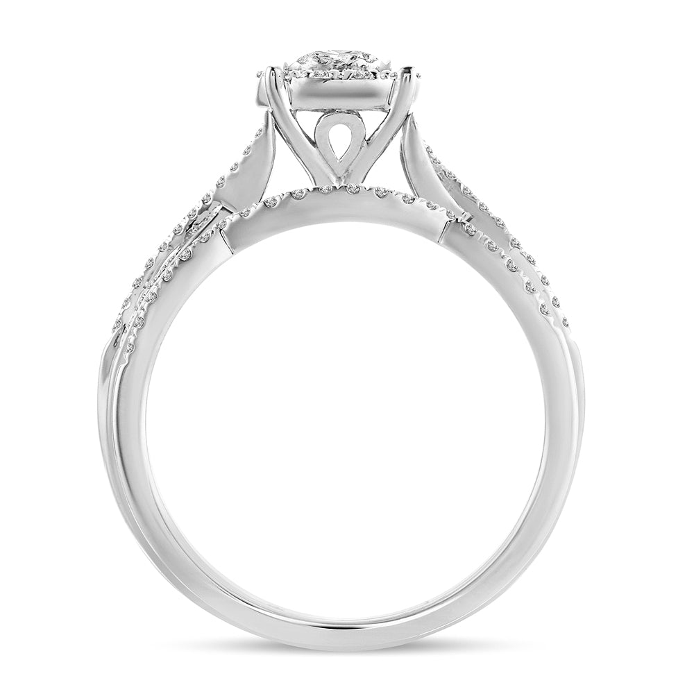 Elegant 14K White Gold 0.43ct Lab Diamond Ring
