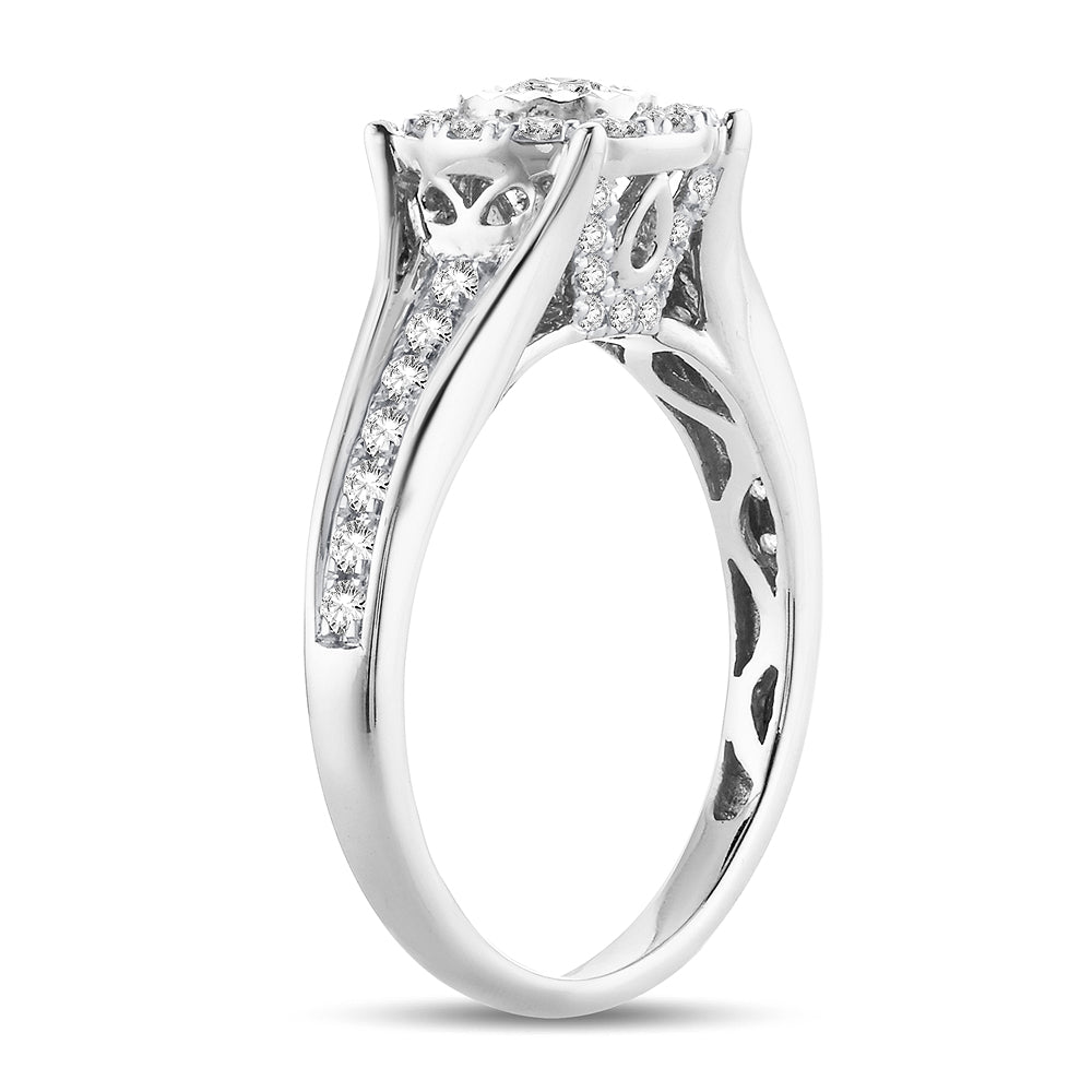 Brilliant 14k White Gold Lab Diamond Engagement Ring (0.62CT)