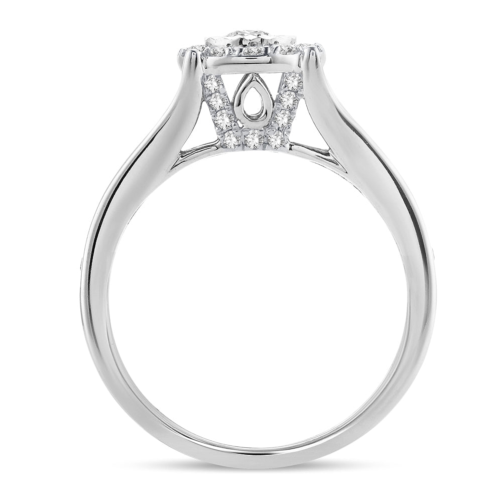Brilliant 14k White Gold Lab Diamond Engagement Ring (0.62CT)