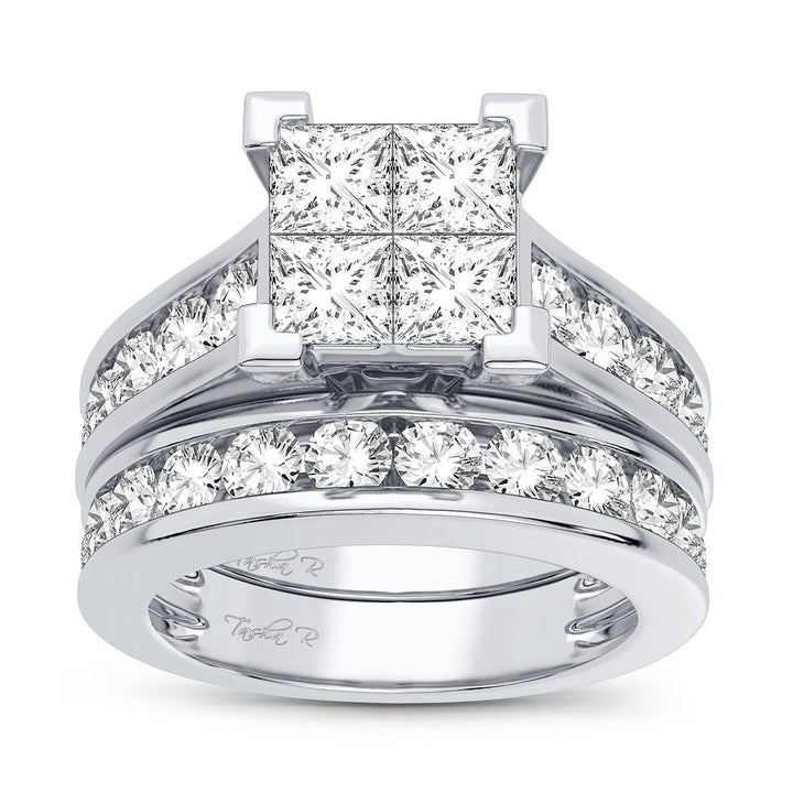 14k White Gold 3.02CT Lab Diamond Bridal Ring