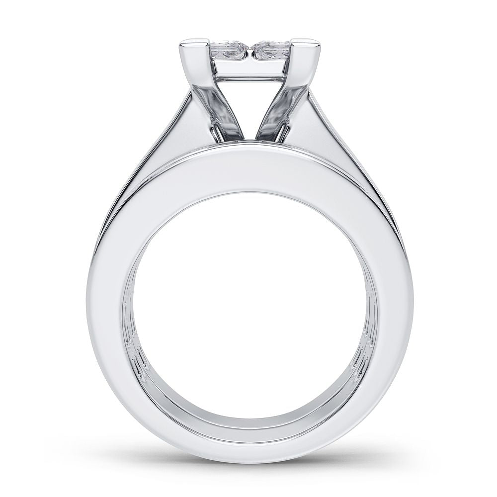 14k White Gold 3.02CT Lab Diamond Bridal Ring