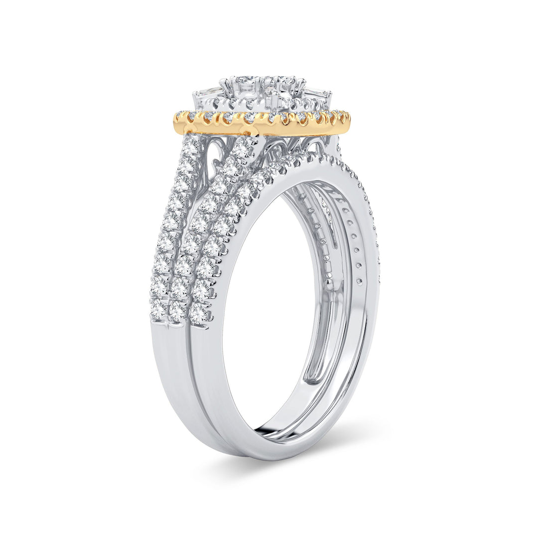 14K Yellow Gold Lab Diamond Bridal Ring - 0.75CT Brilliance
