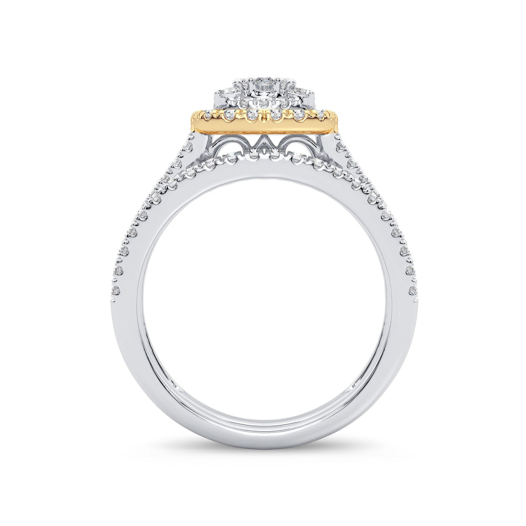 14K Yellow Gold Lab Diamond Bridal Ring - 0.75CT Brilliance