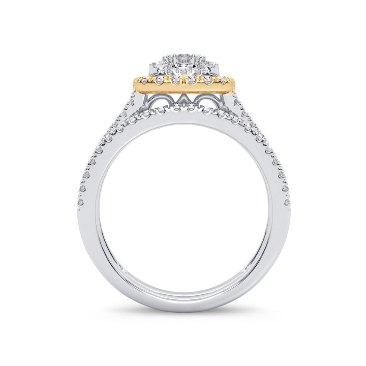 14K Yellow Gold Lab Diamond Bridal Ring - 0.75CT Brilliance