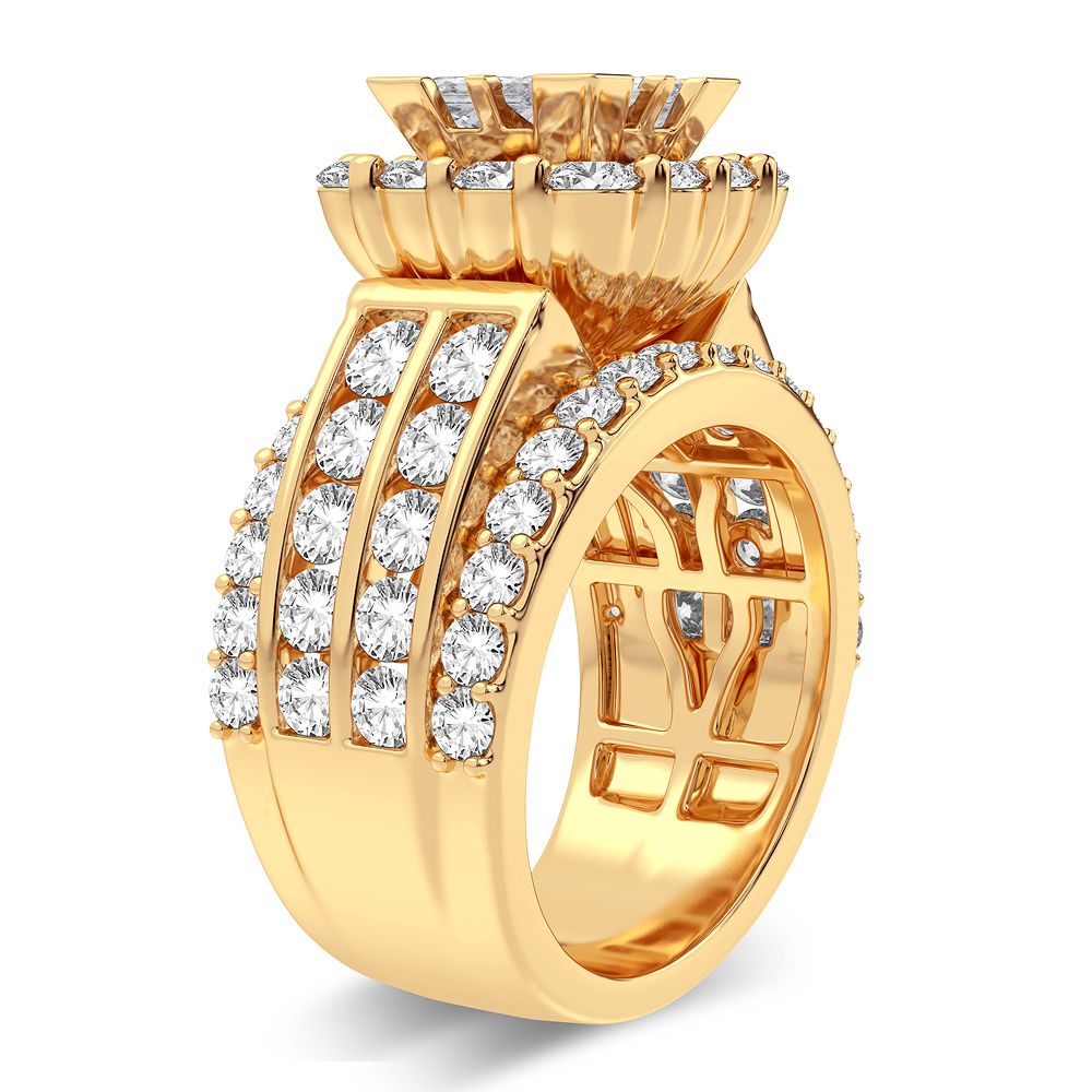 Brilliant 14K Yellow Gold 4CT Lab Diamond Bridal Ring