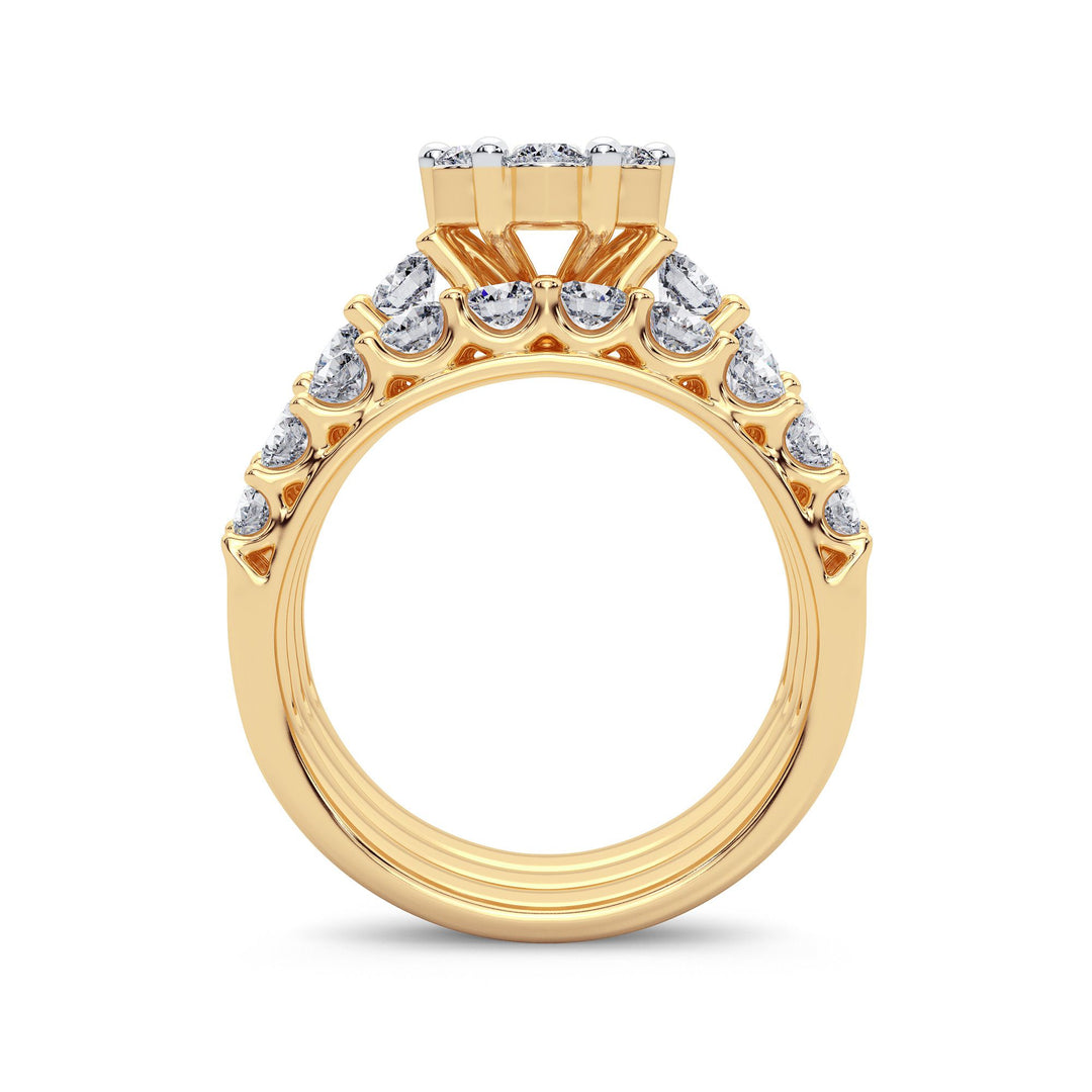 Brilliant 14K Yellow Gold Lab Diamond Bridal Ring (3CT)