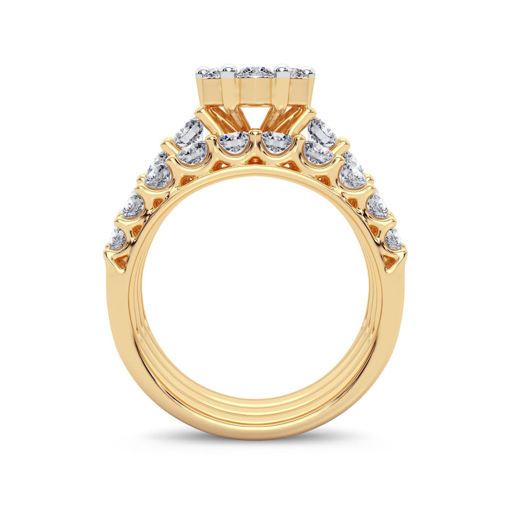 Brilliant 14K Yellow Gold Lab Diamond Bridal Ring (3CT)