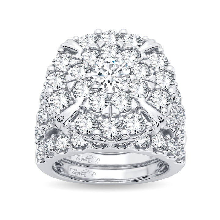 Brilliant 14k White Gold 5CT Lab Diamond Bridal Ring