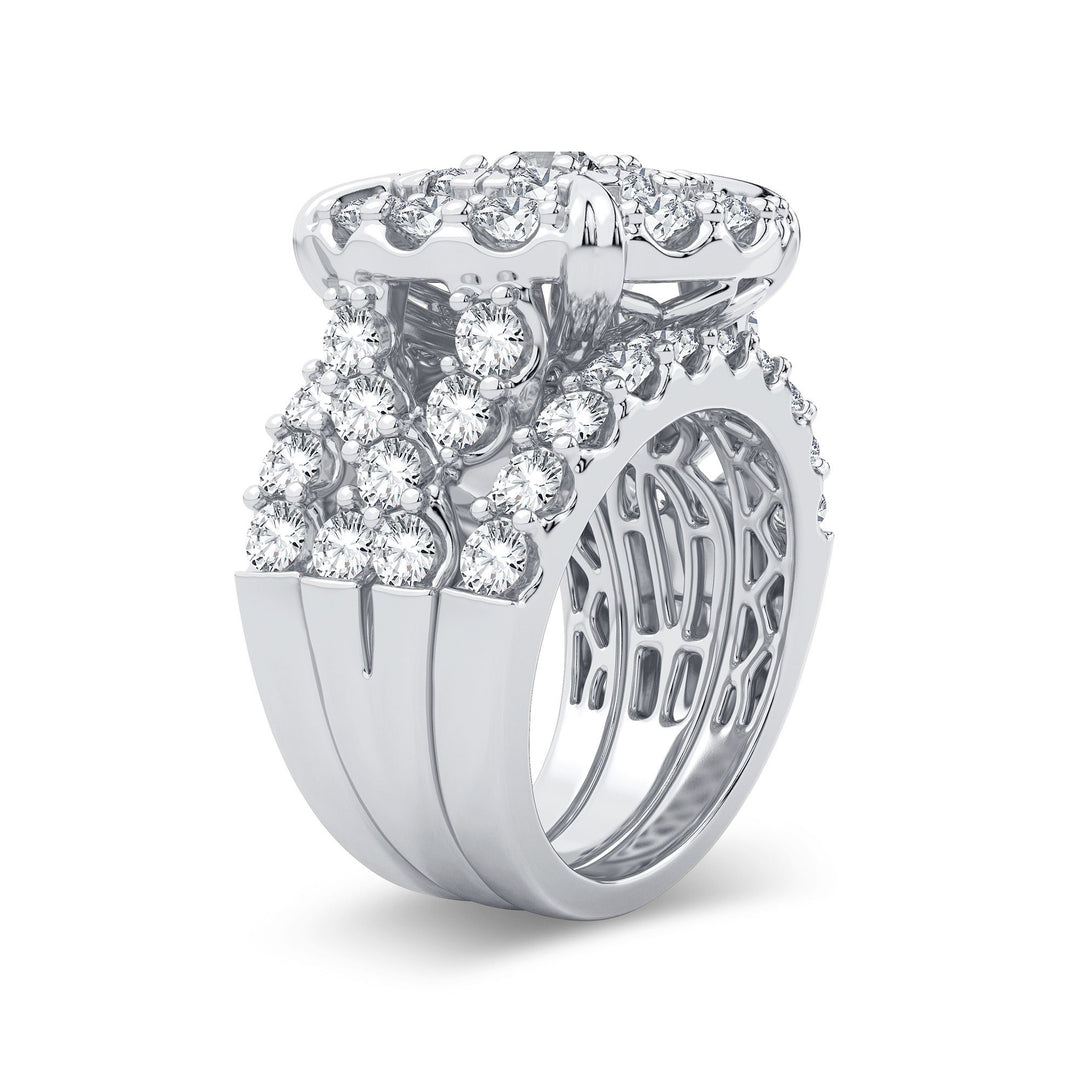 Brilliant 14k White Gold 5CT Lab Diamond Bridal Ring