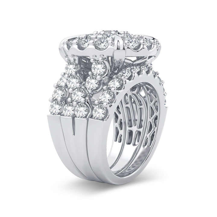 Brilliant 14k White Gold 5CT Lab Diamond Bridal Ring