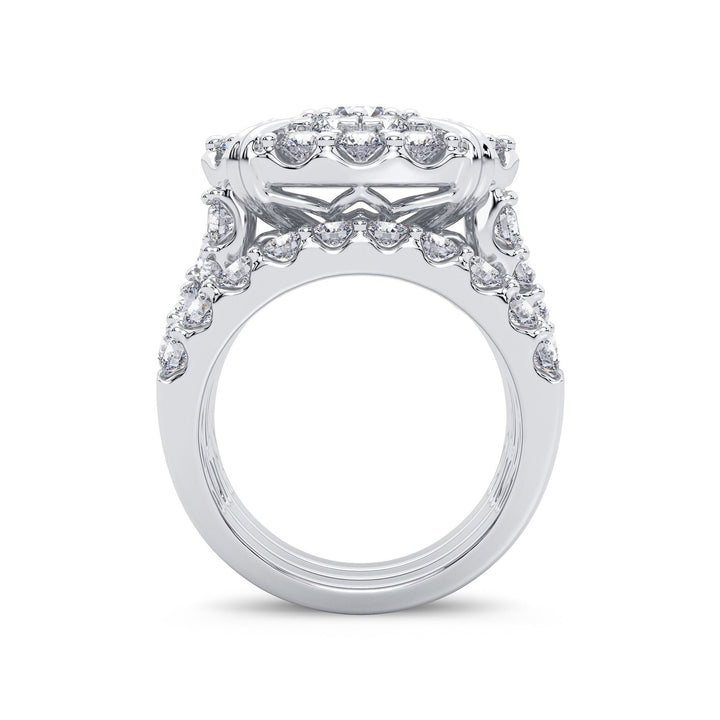 Brilliant 14k White Gold 5CT Lab Diamond Bridal Ring