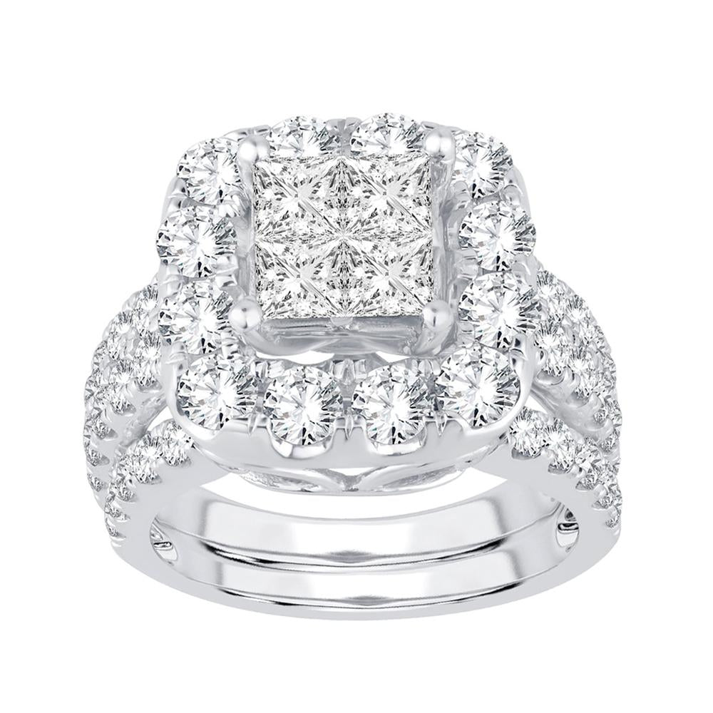 Sparkling 4CT Lab Diamond Engagement Ring in White Gold
