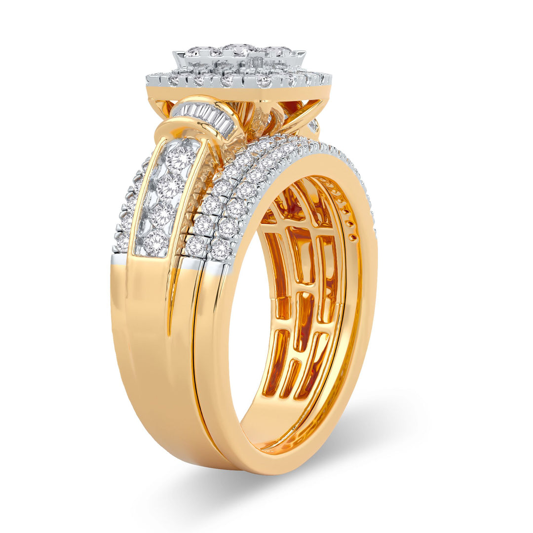 14k Yellow Gold Lab Diamond Bridal Ring - 1ct Elegance
