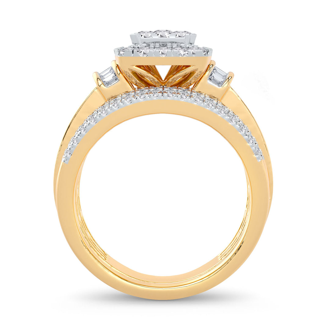 14k Yellow Gold Lab Diamond Bridal Ring - 1ct Elegance