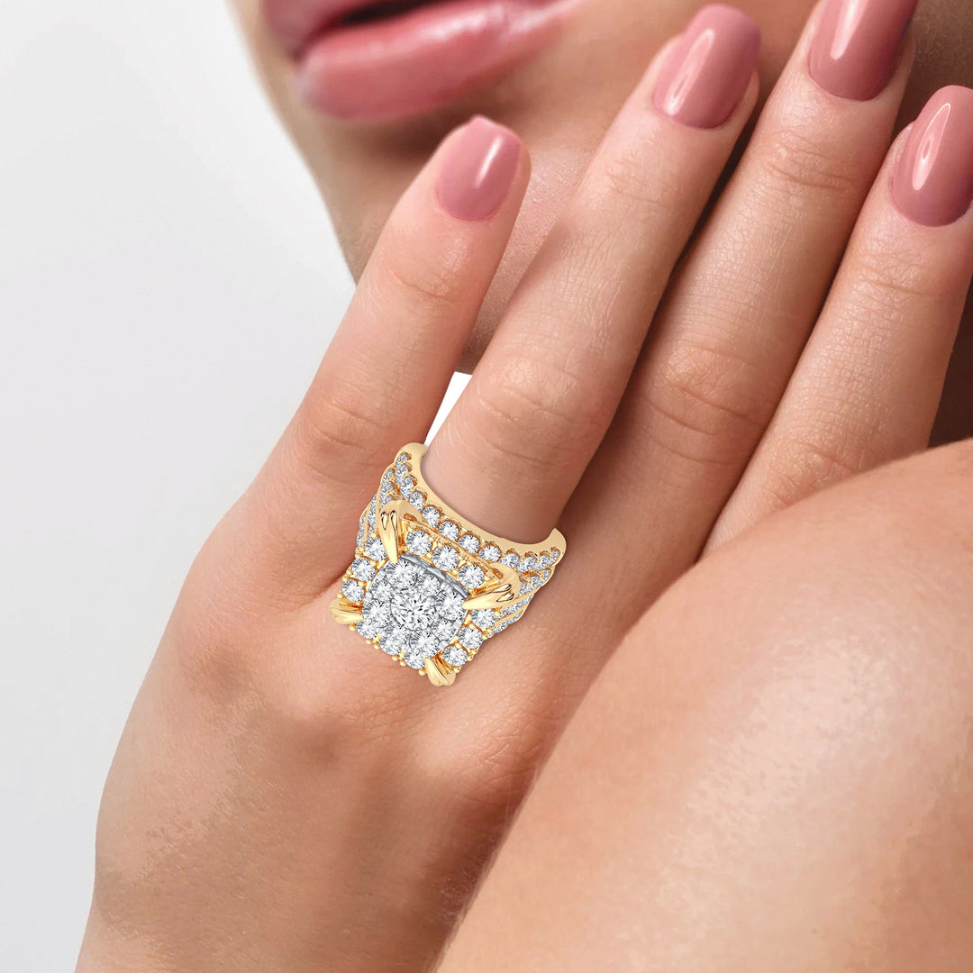 14K Yellow Gold Lab Diamond Bridal Ring (5.25CT)