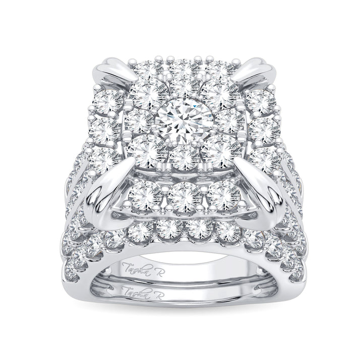 Brilliant 14k White Gold Lab Diamond Bridal Ring (5.25CT)