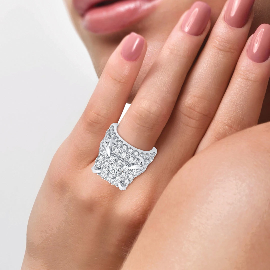 Brilliant 14k White Gold Lab Diamond Bridal Ring (5.25CT)