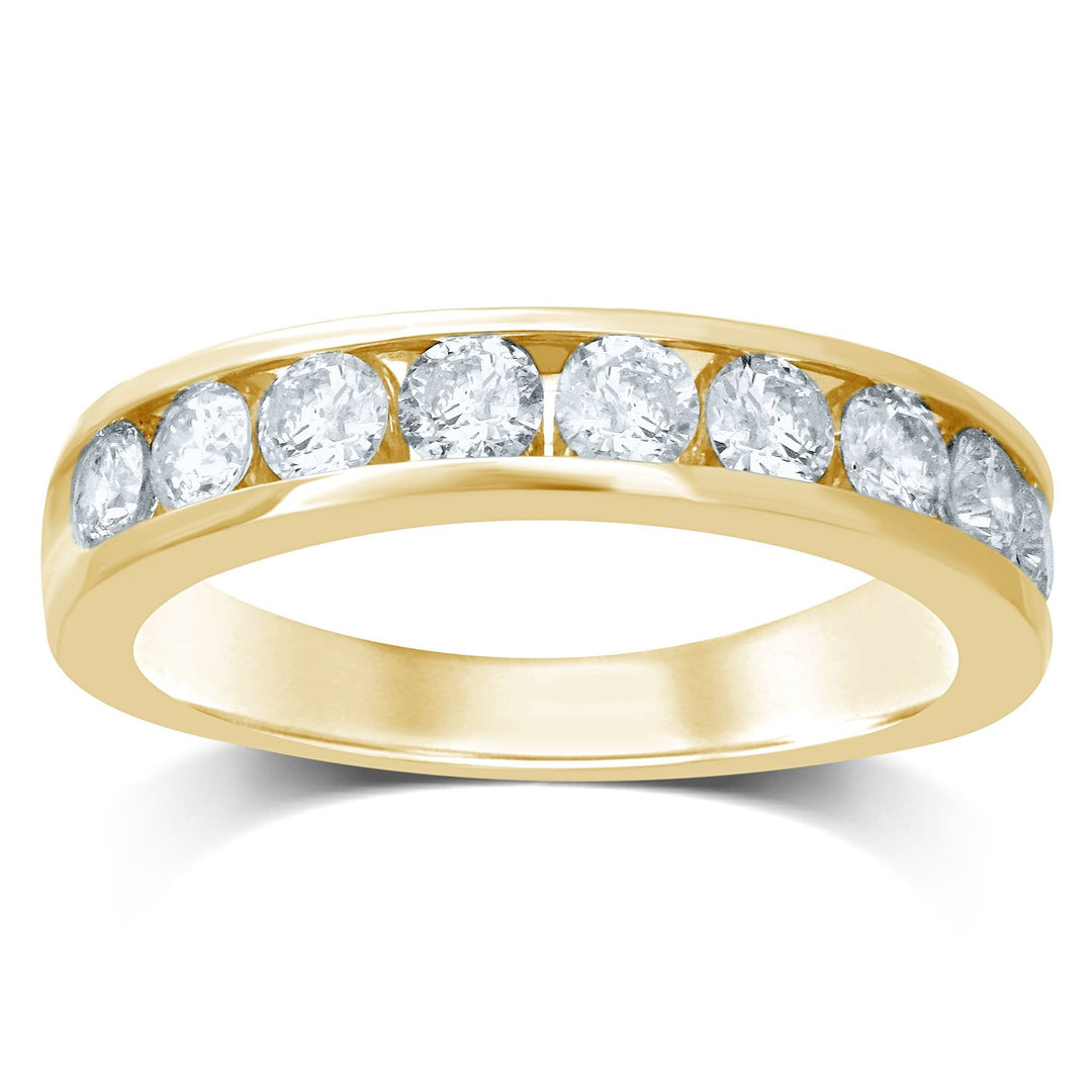 Elegant 14K 0.75CT Diamond Band (9 Diamond Stones)
