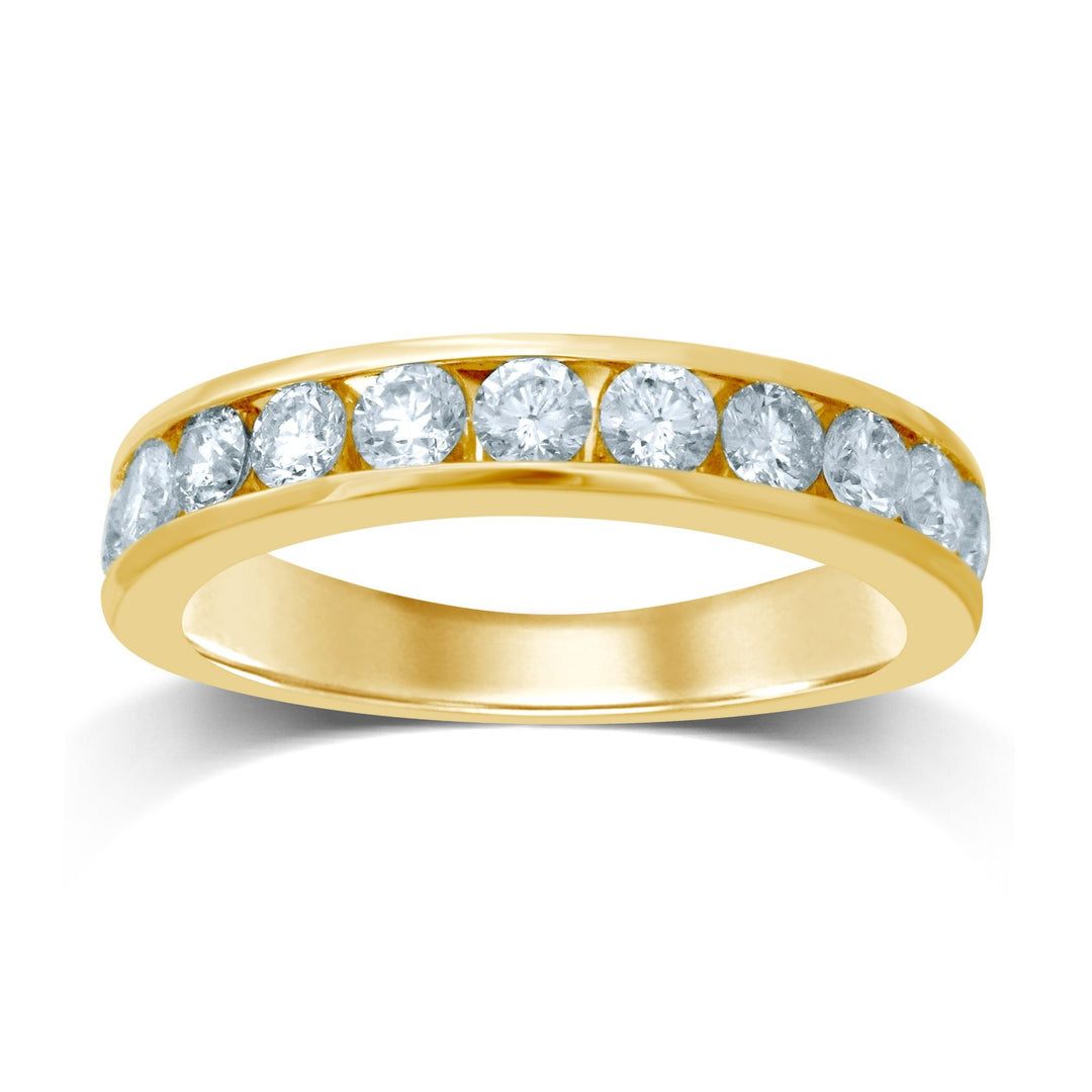 Elegant 14K 0.10CT Diamond Band (11 Diamond Stones)