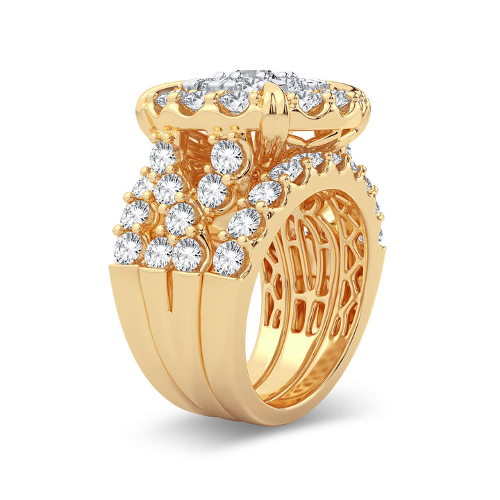 Brilliant 14K Yellow Gold 5CT Lab Diamond Bridal Ring