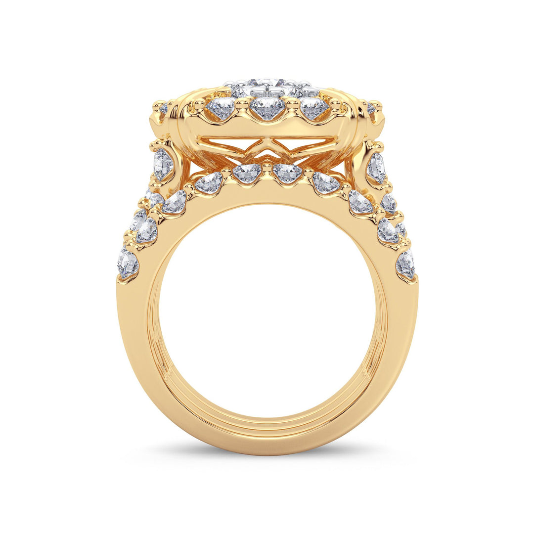 Brilliant 14K Yellow Gold 5CT Lab Diamond Bridal Ring