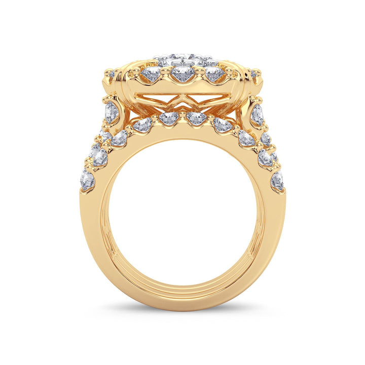 Brilliant 14K Yellow Gold 5CT Lab Diamond Bridal Ring