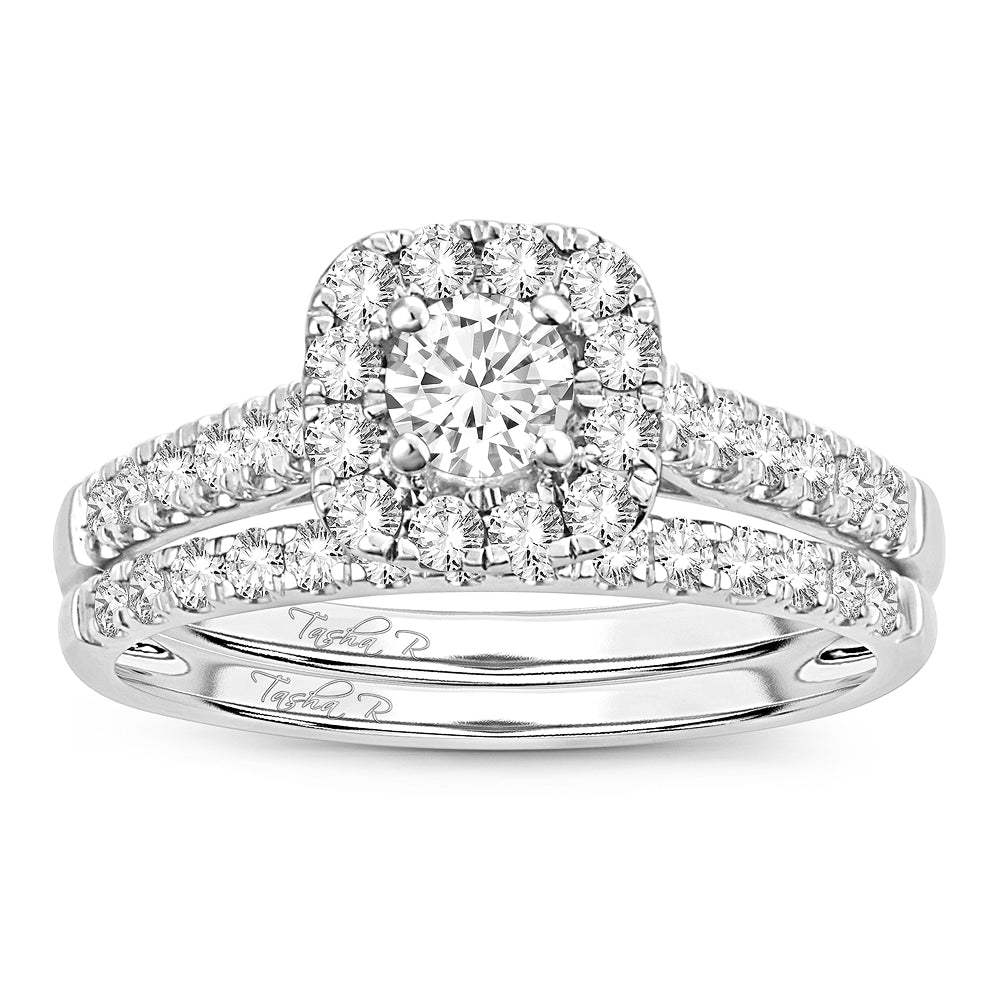 Brilliant 10k White Gold 1CT Lab Grown Diamond Bridal Set
