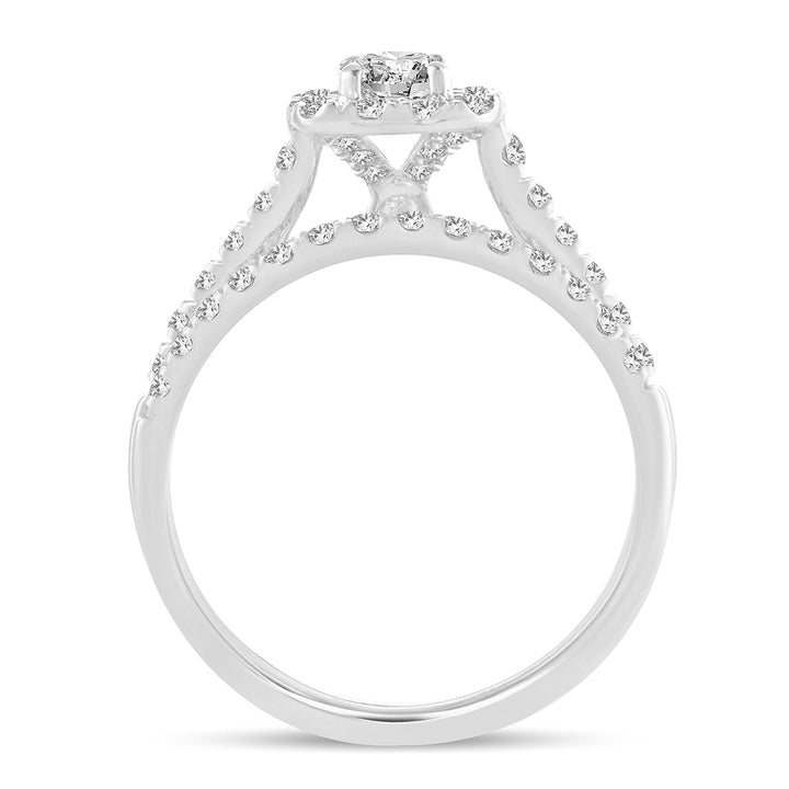 Brilliant 10k White Gold 1CT Lab Grown Diamond Bridal Set