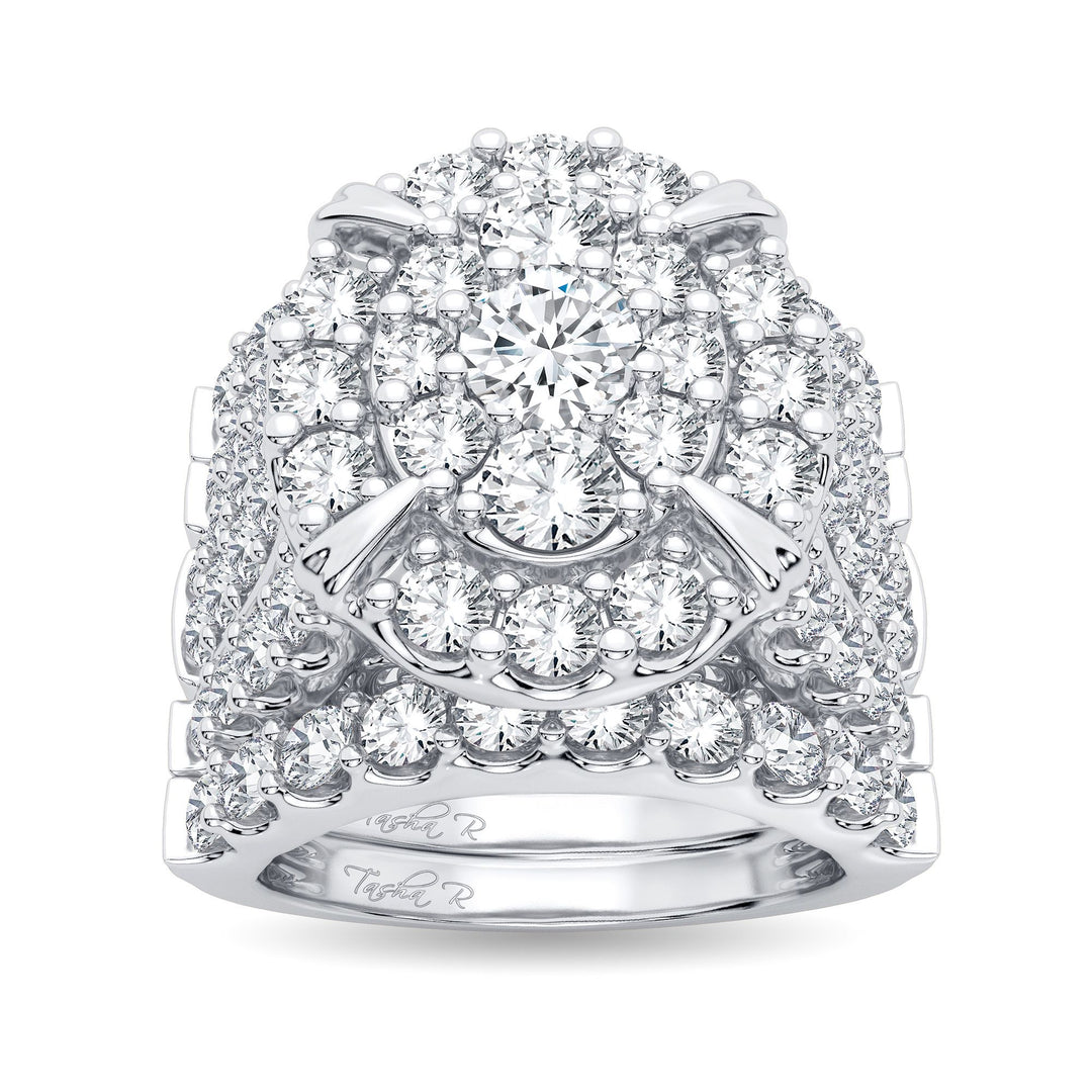 Brilliant 14k White Gold 5CT Lab Diamond Bridal Ring