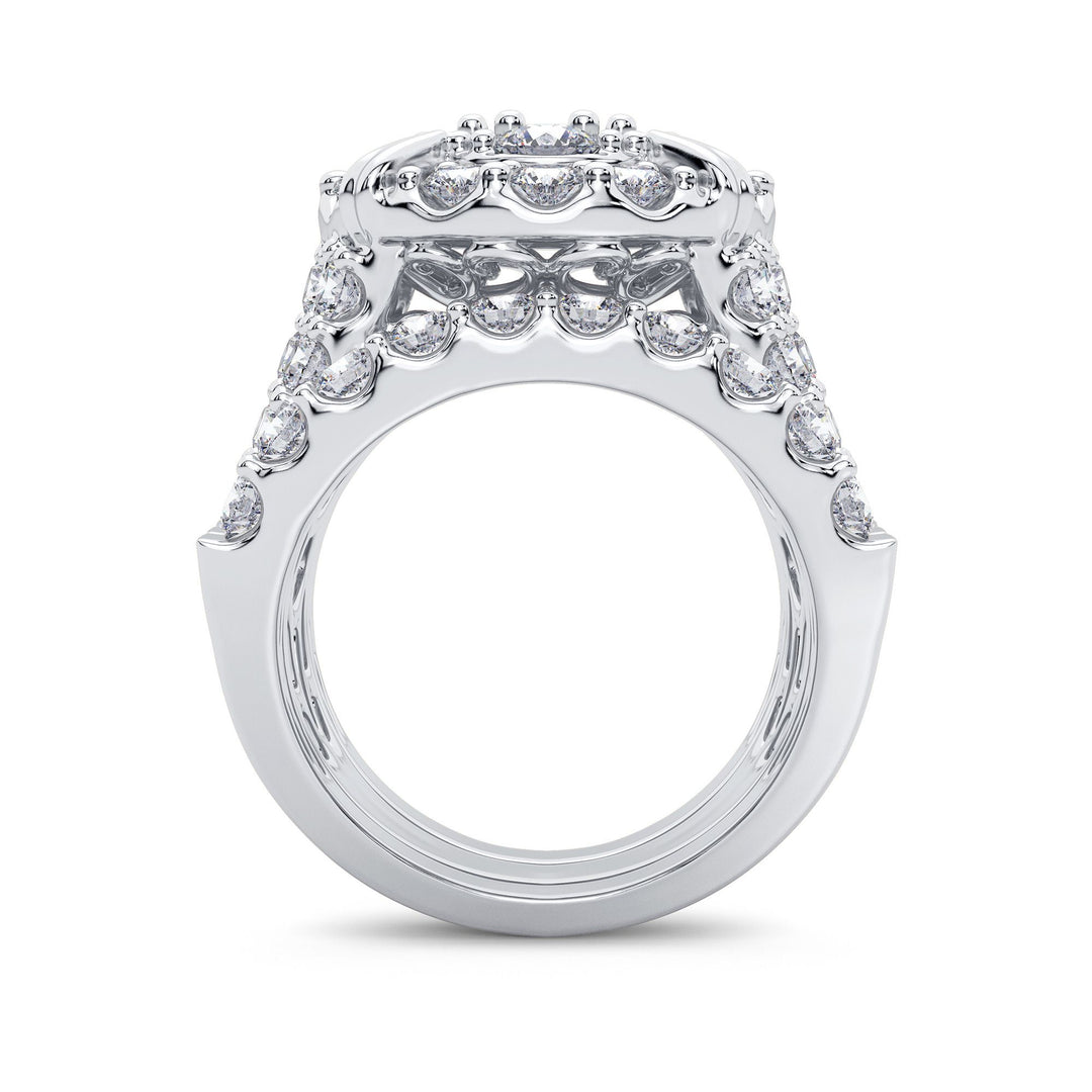 Brilliant 14k White Gold 5CT Lab Diamond Bridal Ring