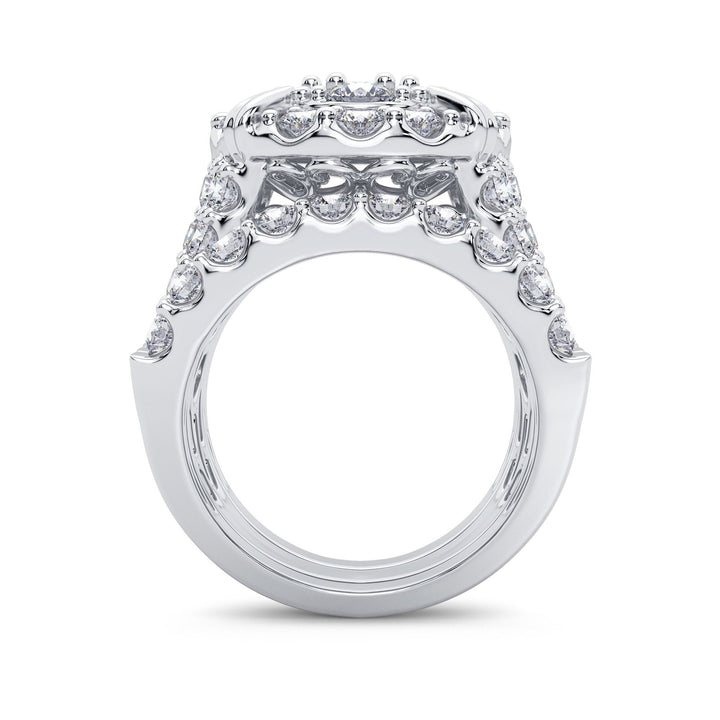 Brilliant 14k White Gold 5CT Lab Diamond Bridal Ring