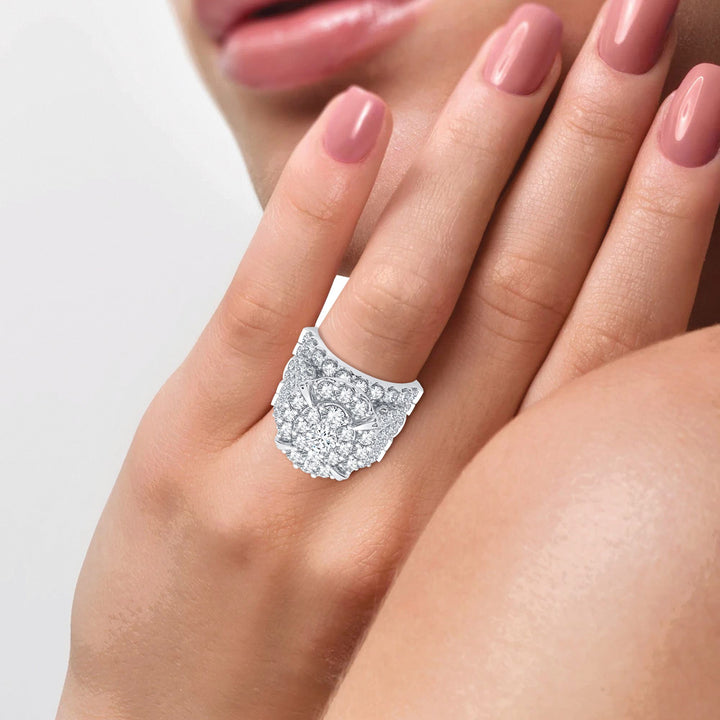 Brilliant 14k White Gold 5CT Lab Diamond Bridal Ring