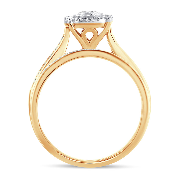 14K Yellow Gold Lab Diamond Bridal Ring (0.45ct)
