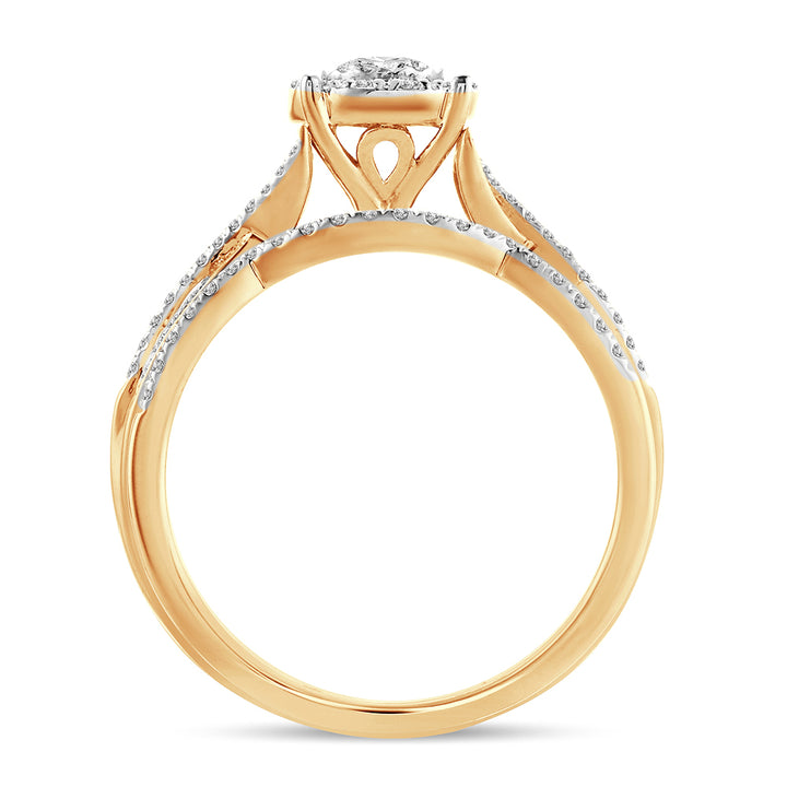 14K Yellow Gold Lab-Grown Diamond Bridal Ring Brilliance