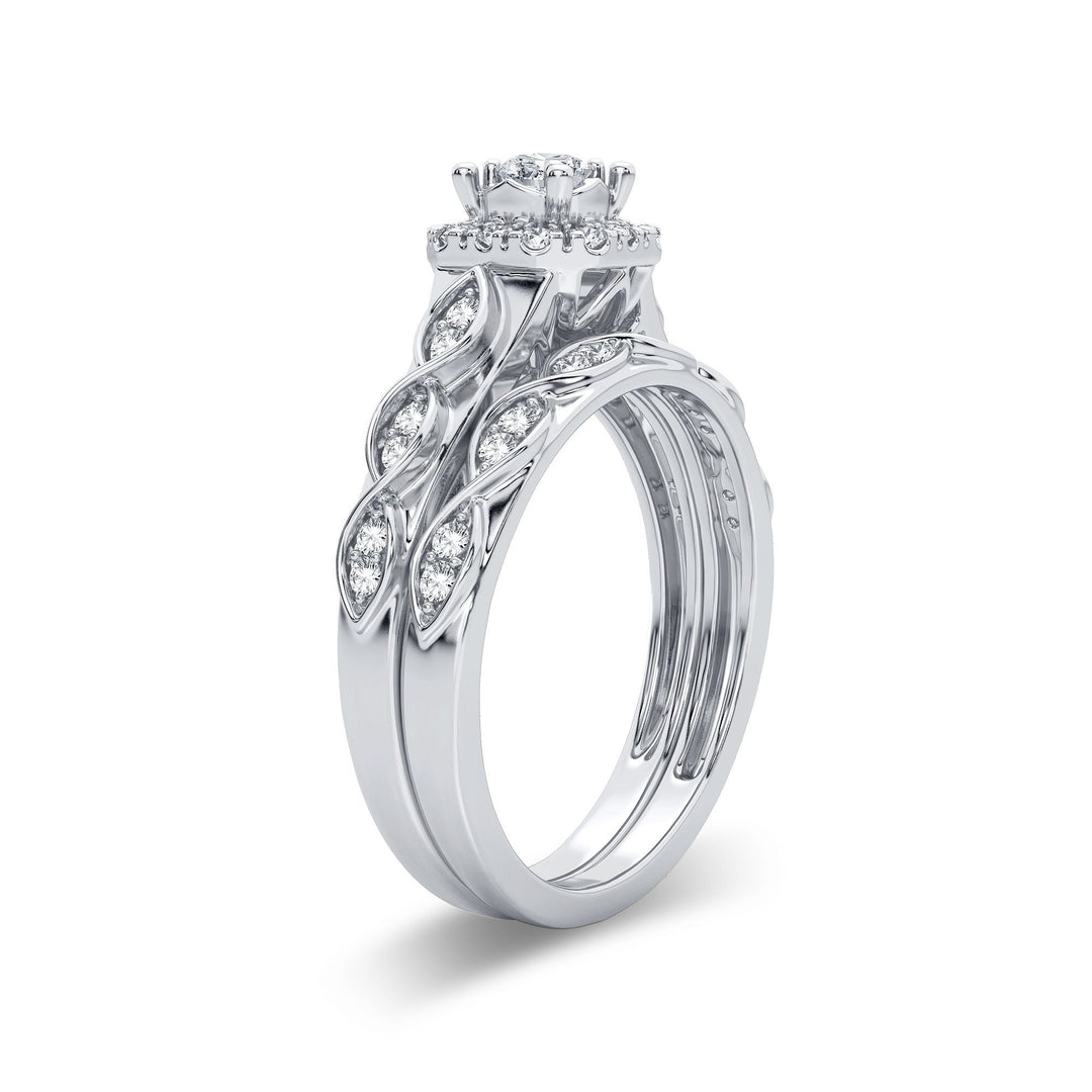 Elegant 14k White Gold 0.42CT Lab Diamond Engagement Ring
