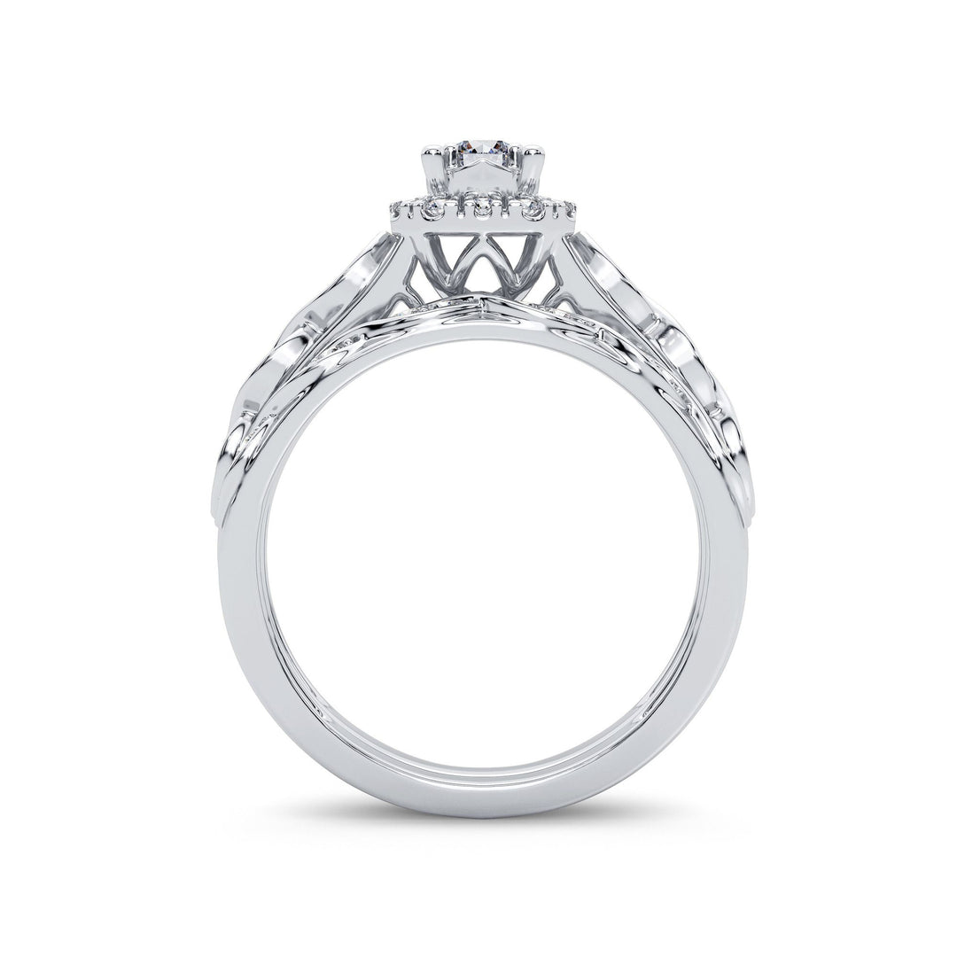 Elegant 14k White Gold 0.42CT Lab Diamond Engagement Ring