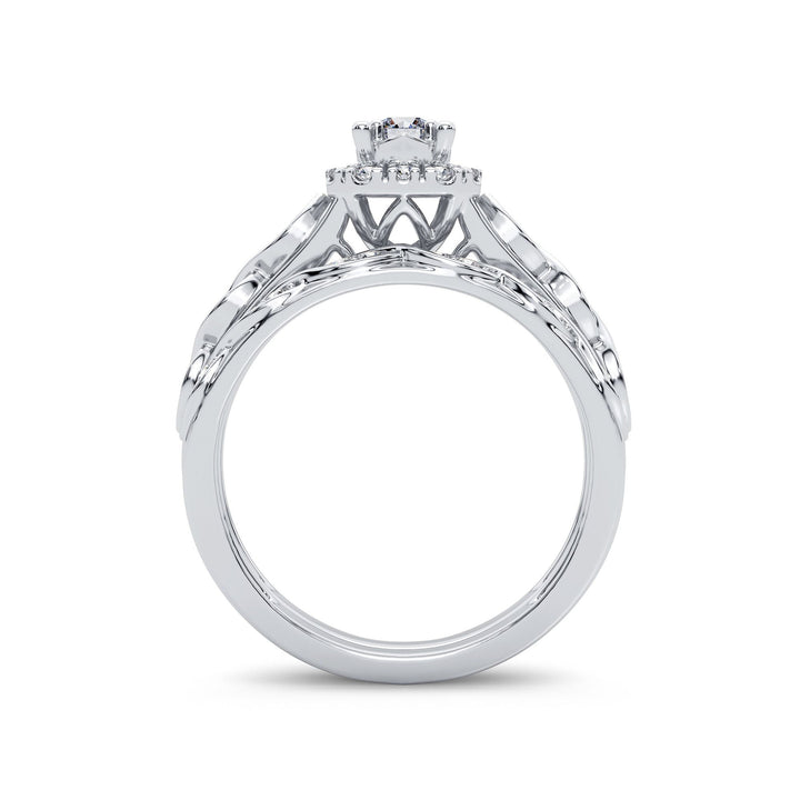 Elegant 14k White Gold 0.42CT Lab Diamond Engagement Ring