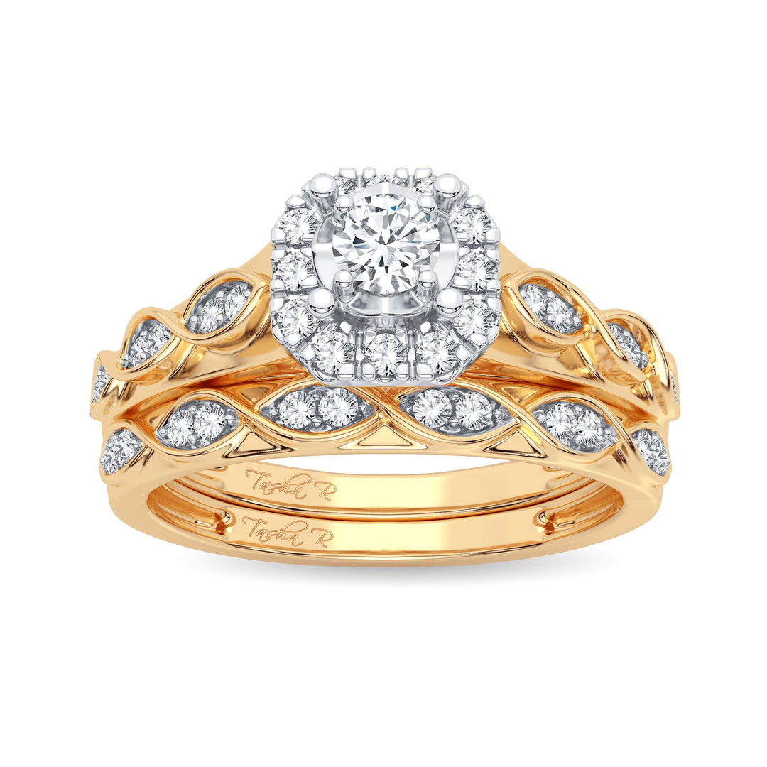 Elegant 14k Yellow Gold 0.42CT Lab Diamond Engagement Ring