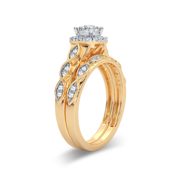 Elegant 14k Yellow Gold 0.42CT Lab Diamond Engagement Ring