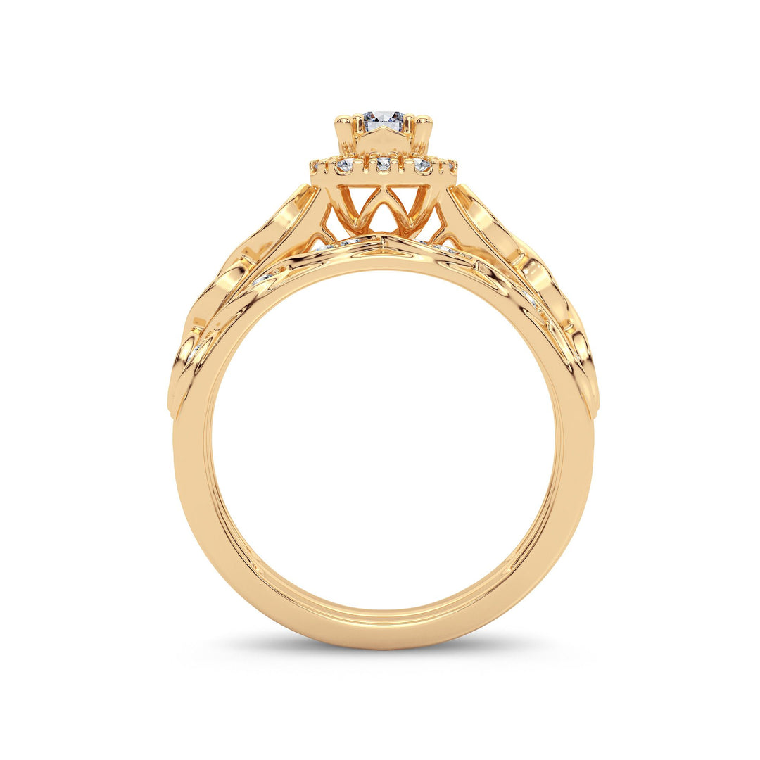 Elegant 14k Yellow Gold 0.42CT Lab Diamond Engagement Ring