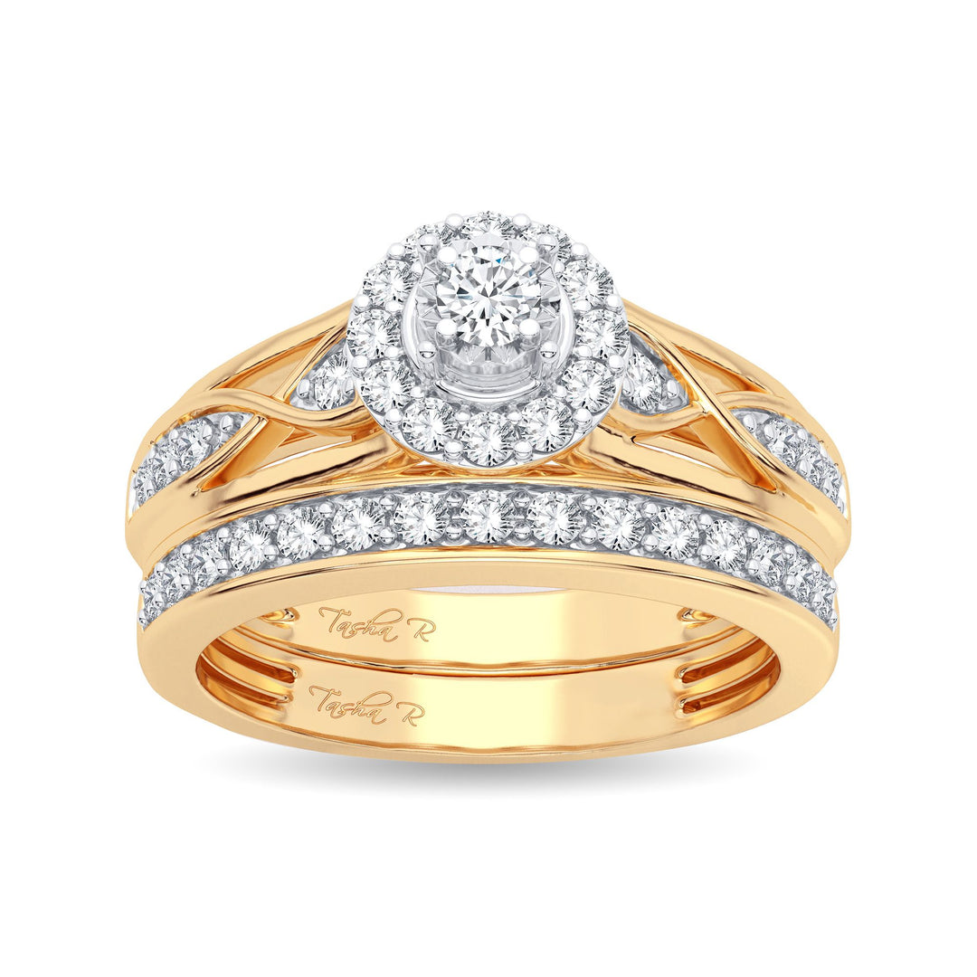 14K Yellow Gold Lab Diamond Womens Bridal Ring 0.54CT
