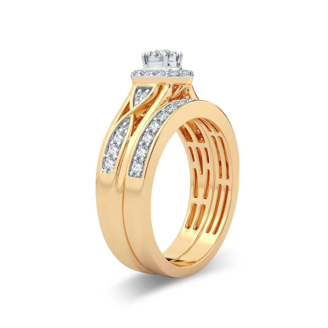 14K Yellow Gold Lab Diamond Womens Bridal Ring 0.54CT