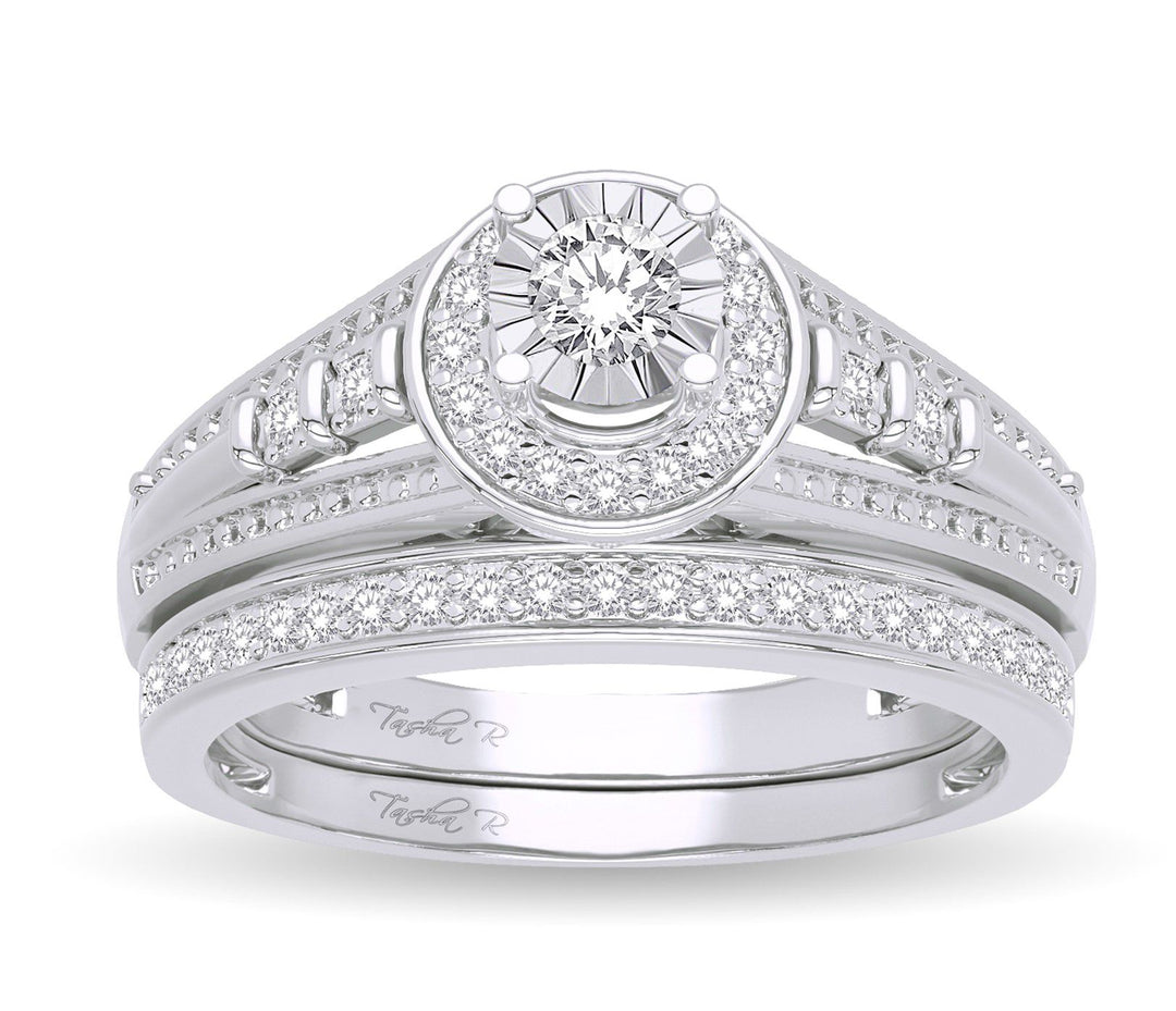 Sparkling 14k White Gold Lab Diamond Bridal Ring (0.33ct)