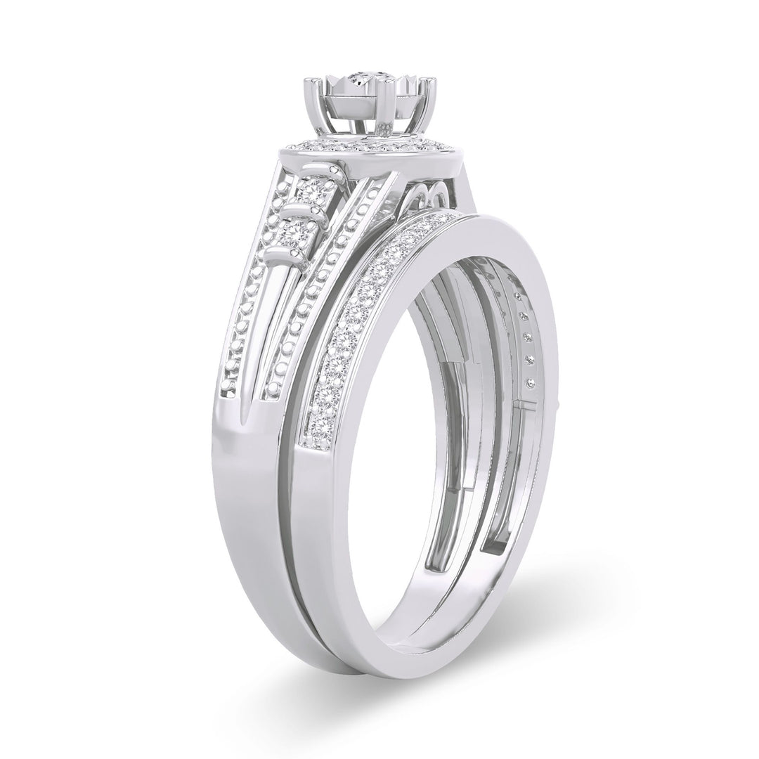 Sparkling 14k White Gold Lab Diamond Bridal Ring (0.33ct)