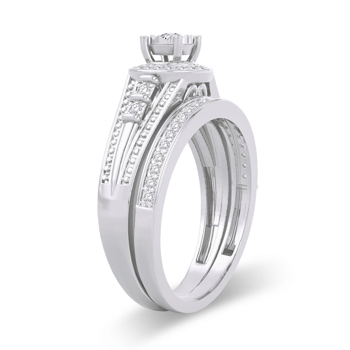 Sparkling 14k White Gold Lab Diamond Bridal Ring (0.33ct)