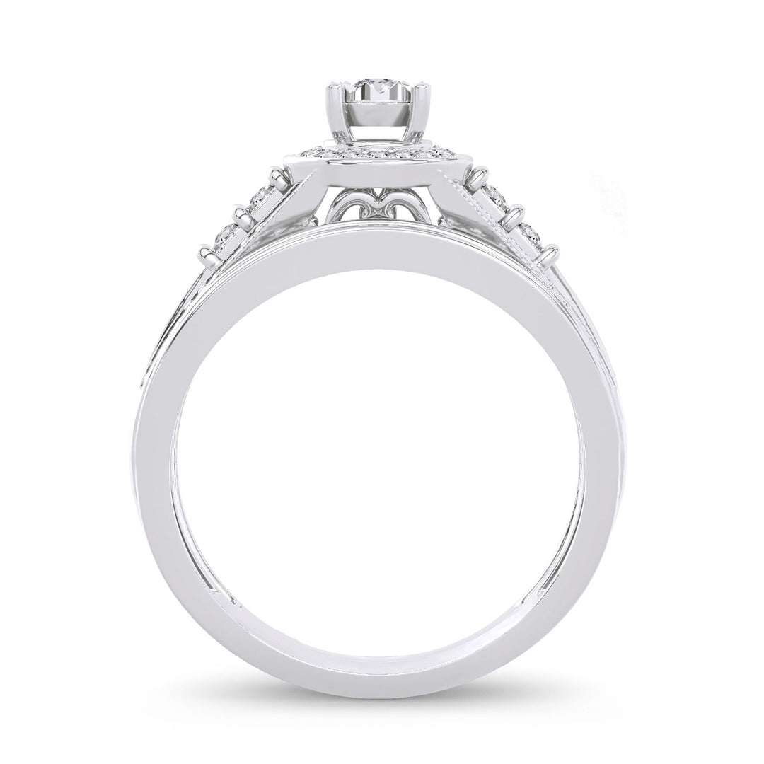 Sparkling 14k White Gold Lab Diamond Bridal Ring (0.33ct)
