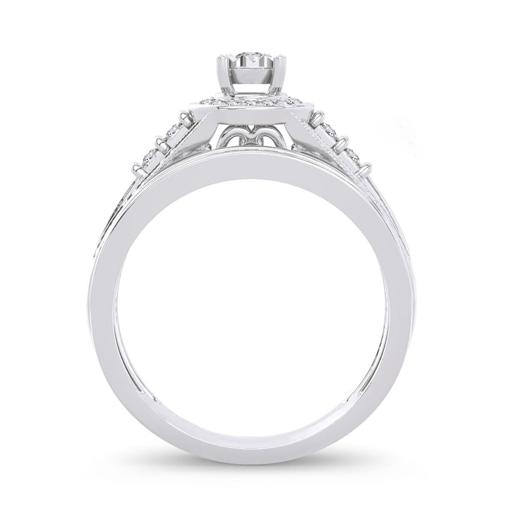 Sparkling 14k White Gold Lab Diamond Bridal Ring (0.33ct)