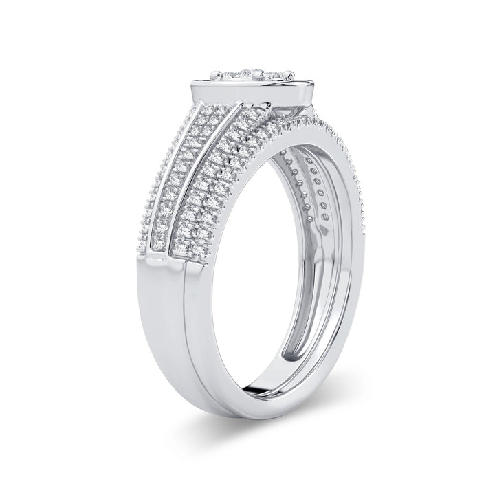 Elegant 14K White Gold 0.38CT Lab Diamond Bridal Ring