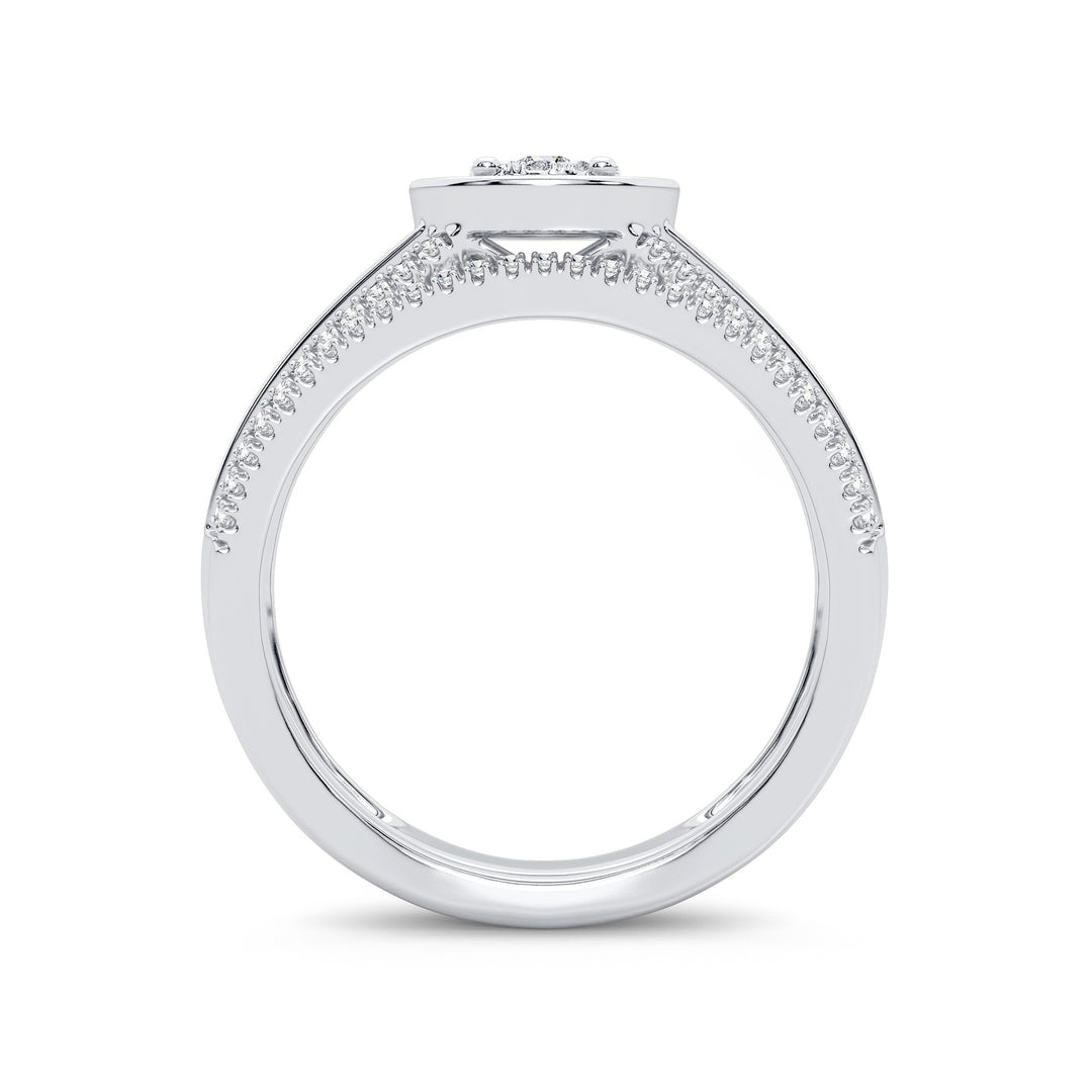 Elegant 14K White Gold 0.38CT Lab Diamond Bridal Ring